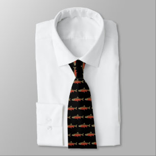 Modern Black and Rust Fisherman's Brown Trout Fish Tie
