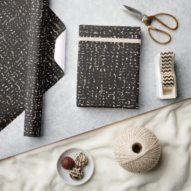 Modern Black and Silver Composition Book Pattern Wrapping Paper (Crafts)