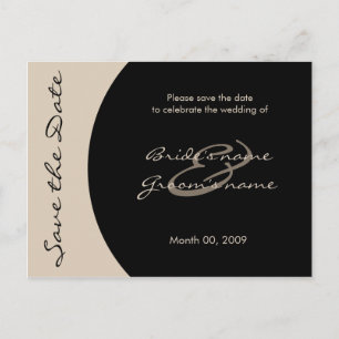 Modern Black and Taupe Save the Date Postcards