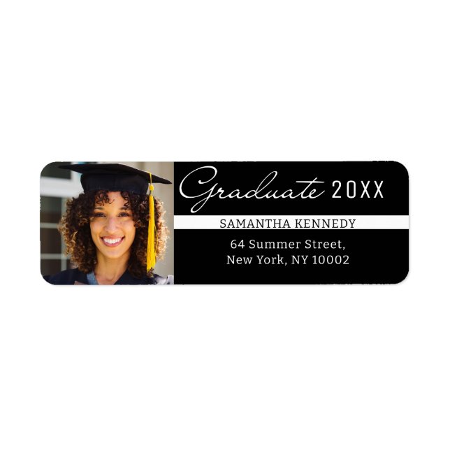 Modern Black and White 2025 Graduation Photo  (Front)