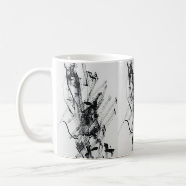 Modern Black and White Abstract Marble Coffee Mug  (Left)