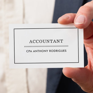 Modern Black and White Accountant Business Card