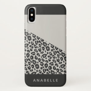 Modern black and white animal leopard print Case-Mate iPhone case