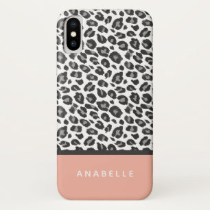 Modern black and white animal leopard print Case-Mate iPhone case