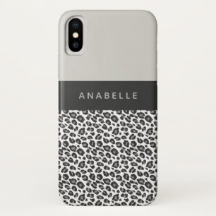 Modern black and white animal leopard print Case-Mate iPhone case