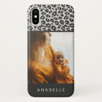 Modern black and white animal leopard print photo