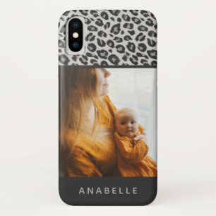 Modern black and white animal leopard print photo Case-Mate iPhone case