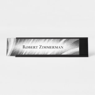 Modern Black and White Art Arches Desk Name Plate