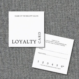 Modern Black and White Beauty Loyalty Card