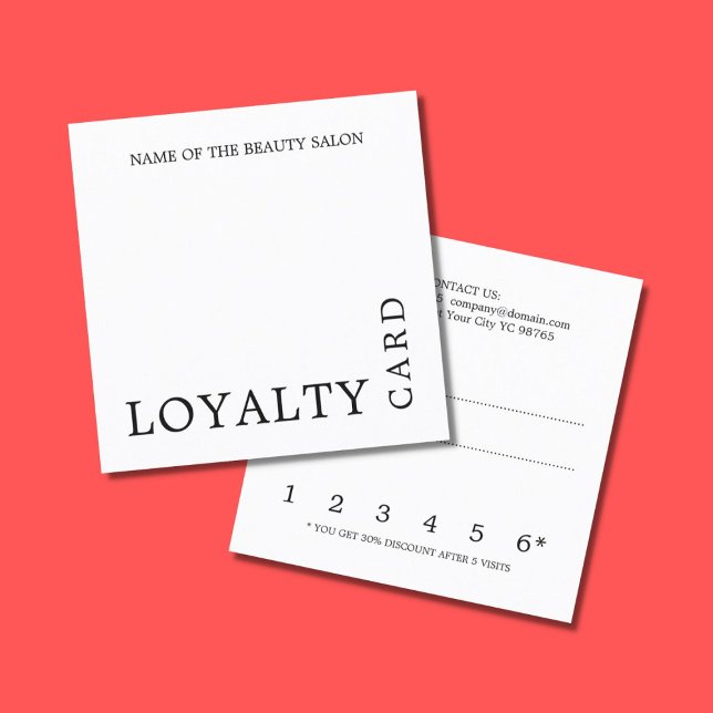 Modern Black and White Beauty Loyalty Card (Creator Uploaded)