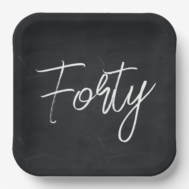 Modern Black and White Birthday Party Paper Plate (Front)