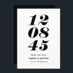 Modern Black and White Bold Date Typography Save The Date<br><div class="desc">Modern Black and White Bold Date Typography Save the Date | A customizable save the date flat card featuring bold typography and stripes pattern. This stylish save the date card is perfect for any wedding theme and any season. You can further customize the card by changing the pattern to another...</div>