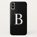 Modern Black and White Bold Typography Monogram Case-Mate iPhone Case<br><div class="desc">Modern Black and White Bold Typography Monogram iPhone Case | Add your own monogrammed initial to this customizable iPhone case. It features white bold typography with a black background. This modern iPhone case will be perfect as a personalized gift. Other colours are available.</div>