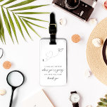 Modern Black And White Bridal Shower Favours Luggage Tag<br><div class="desc">Elevate your bridal shower or wedding with our Modern Black and White Bridal Shower Favours Luggage Tag. These black and white luggage tags make perfect favours, featuring a minimalist paper plane design and elegant handwriting script. They're a great addition to your honeymoon-themed celebration and a stylish and practical keepsake for...</div>
