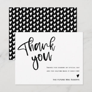 Modern Black and White Bridal Shower Thank You