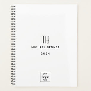 Modern Black And White Business Logo 2024 Planner