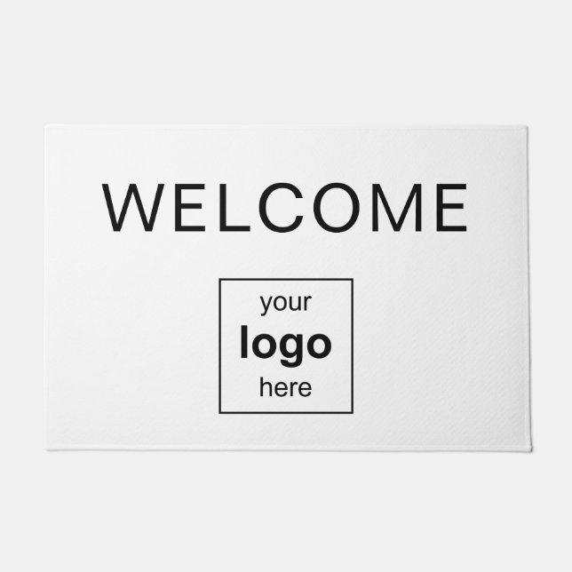 Modern Black And White Business Logo  Doormat (Front)