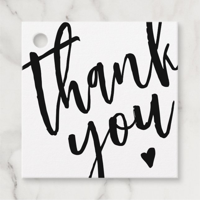 Modern Black and White Business Thank You Tag (Front)
