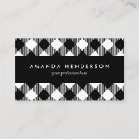 Modern Black and White Check Gingham Pattern Busin