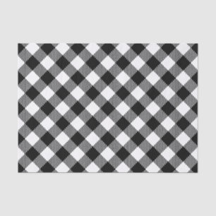 Modern Black and White Check Gingham Pattern Tissue Paper