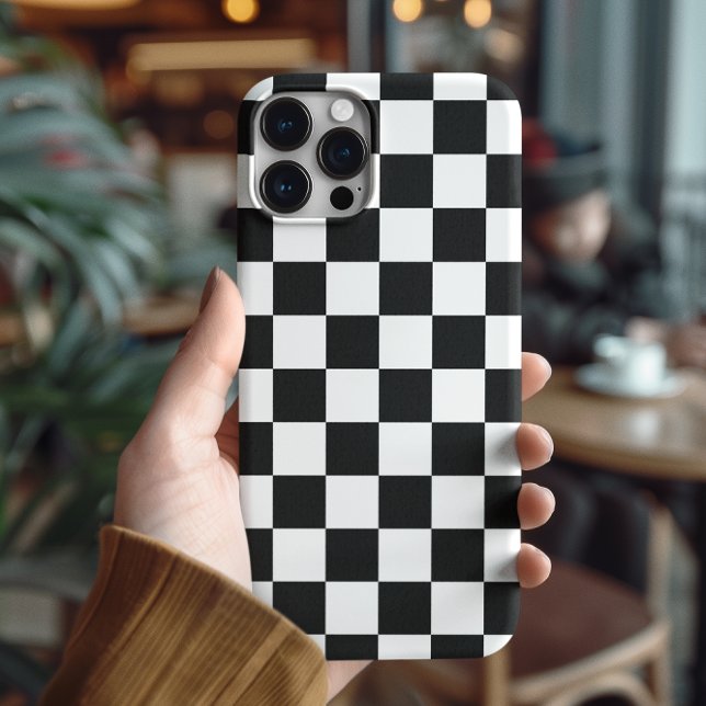 Modern Black and White Checkerboard Pattern iPhone Case-Mate iPhone Case (Creator Uploaded)