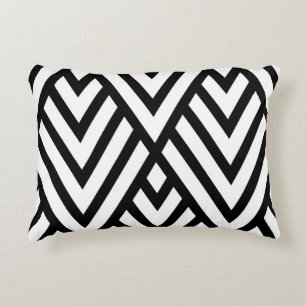 Modern Black And White Chervon Accent Pillow