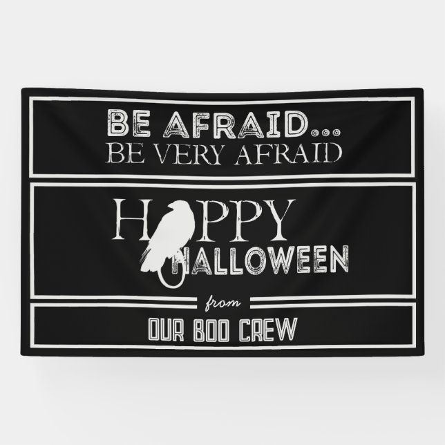 Modern Black And White Chic Glam Halloween Party  Banner (Horizontal)
