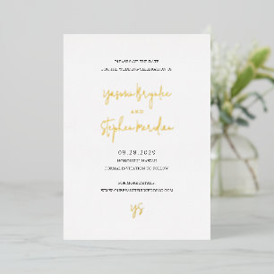 Modern Black and White Chic Wedding Save the Date