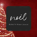 Modern Black and White Christmas  Square Sticker<br><div class="desc">Modern Minimalist Black and White "Noel" Christmas Square Sticker</div>