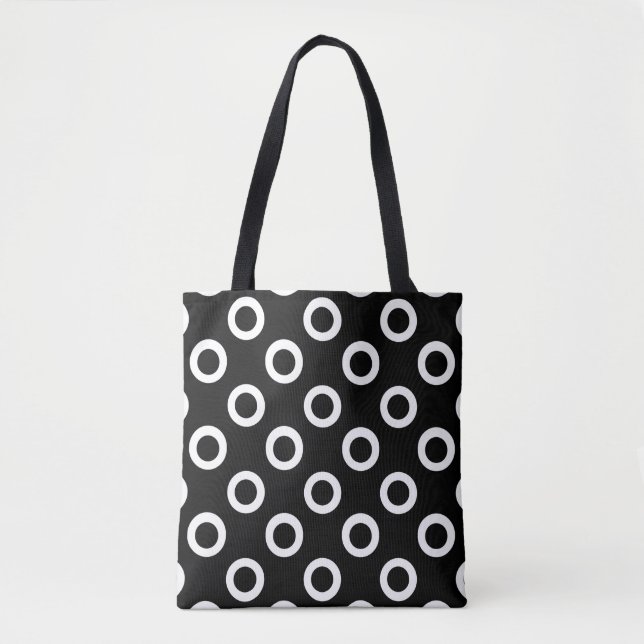 Modern Black and White Circles Tote Bag (Front)