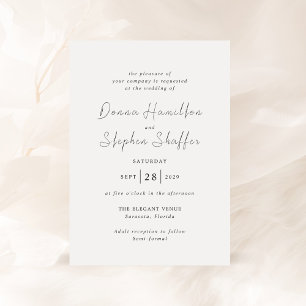 Modern Black and White Clean Wedding Invitation