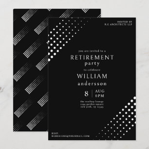 Modern Black and White Corporate Men's Retirement Invitation