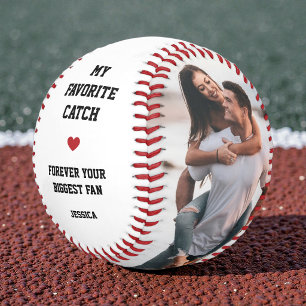 Modern Black and White Couple 2 Photo Collage Baseball