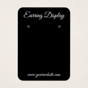 Modern black and white custom earring holder card