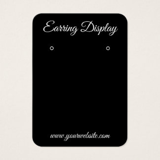Modern black and white custom earring holder card