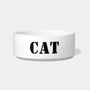 Modern black and white custom text cat bowl