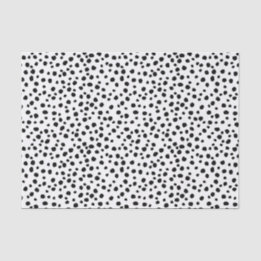 Modern Black and White Dalmatian Spot Pattern Tissue Paper