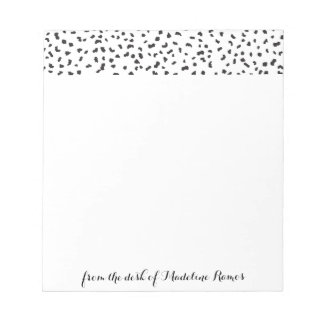 Modern Black and White Dalmatian Spots Notepad