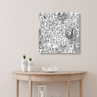 Modern Black and White Decorative Birds Pattern