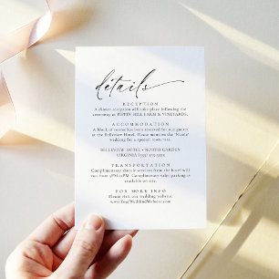 Modern Black and White Details Information Card