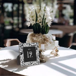 Modern Black and White Elegant Floral Damask Table Plaque<br><div class="desc">Create a lasting impression with timeless and elegant styling. Classic black and white with floral damask is perfect for the modern bride and groom who want a truly beautiful and memorable wedding. The Modern Black and White Elegant Damask collection has everything you need to plan a stunning black and white...</div>