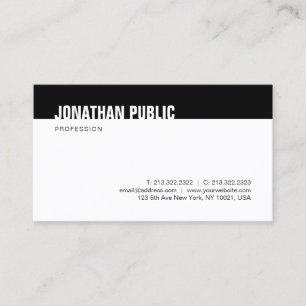 Modern Black And White Elegant Minimalist Template Business Card