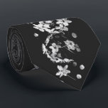 MODERN BLACK AND WHITE FLORAL NECK TIE<br><div class="desc">This modern black & white floral design neck tie matches any suit,  office wear,  any occasions,  especially night parties. Made of 100 % polyester fabric,  finished silky,  double side printing with no additional cost. Durable and dry clean only.</div>