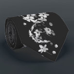 MODERN BLACK AND WHITE FLORAL NECK TIE<br><div class="desc">This modern black & white floral design neck tie matches any suit,  office wear,  any occasions,  especially night parties. Made of 100 % polyester fabric,  finished silky,  double side printing with no additional cost. Durable and dry clean only.</div>