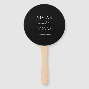 Modern Black and White Formal Minimal Wedding Hand Fan