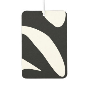 Modern Black and White Freeform Pattern Air Freshener