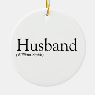 Modern Black and White Fun Cool Husband Ceramic Ornament