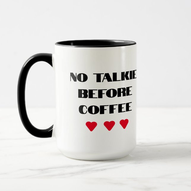 modern black and white funny quote typography mug (Left)