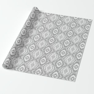 Modern Black and White Geometric Diamond  Wrapping Paper