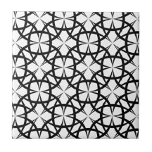 Modern Black and white geometric floral